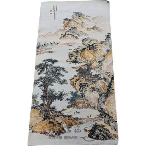 Antique embroidery, brocade painting, living room, bedroom, landscape Chinese painting, silk Thangka