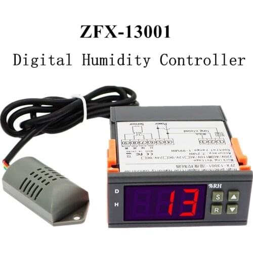 ZFX-13001Humidity Controller Hygrometer Controller 1% ~ 99% RH 220V 10A Hygrostat Humidistat PU Delay Protection Function 40%off
