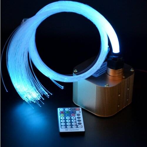 28key Remote controlled 16W RGBW Fiber Optic Light Engine w/Twinkle wheel LED Driver+0.75mm end glow optical cable KTV Car Decor