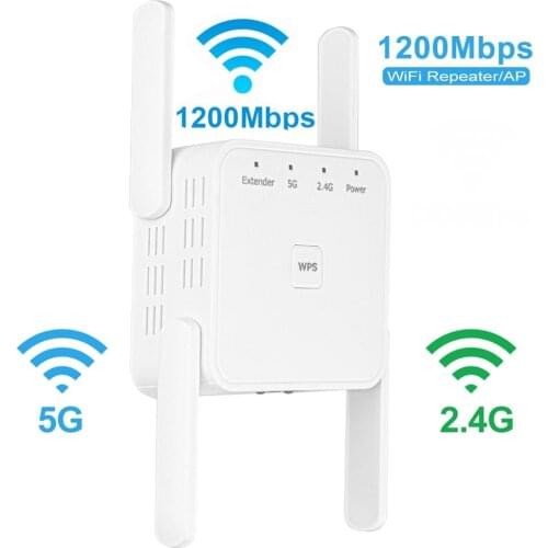 5Ghz WiFi Repeater Wireless Wifi Extender 1200Mbps Wi-Fi Amplifier 802.11N Long Range Wi fi Signal Booster 2.4G Wifi Repiter