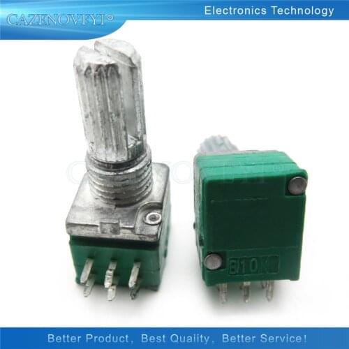 5pcs/lot RK097G 5K 10K 20K 50K 100K 500K B5K with a switch audio 6pin shaft 15mm amplifier sealing potentiometer In Stock