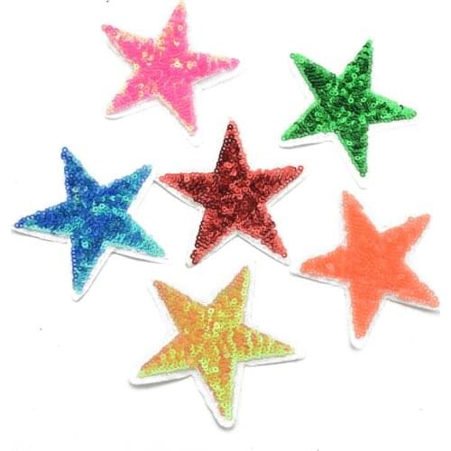 60pcs Sequin Star Embroidered Iron On Patches Clothes Sequins Patch Sequins DIY