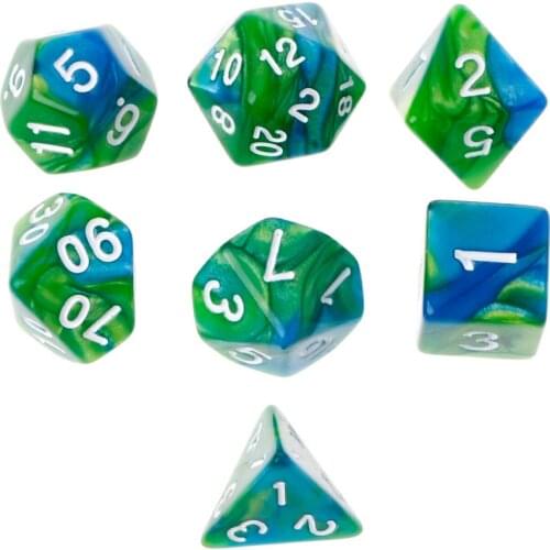 7pcs/Set Acrylic Polyhedral Dice For TRPG Board Game D4-D20