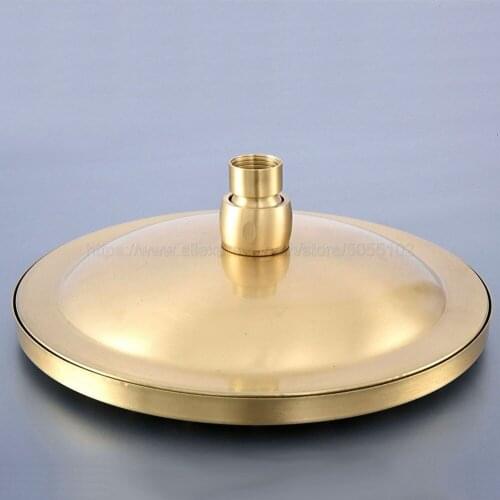 8 Inch Round Brushed Brass Shower Head Water Rains Shower Head With Shower Bathroom Set Wall Mounted Shower Head zsh274