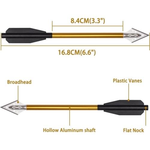 Aluminum Crossbow Bolts Arrow Steel Broadhead Tip Arrows for 50-80lb Crossbow Archery Pistol Fishing Hunting Target Practice 3/6