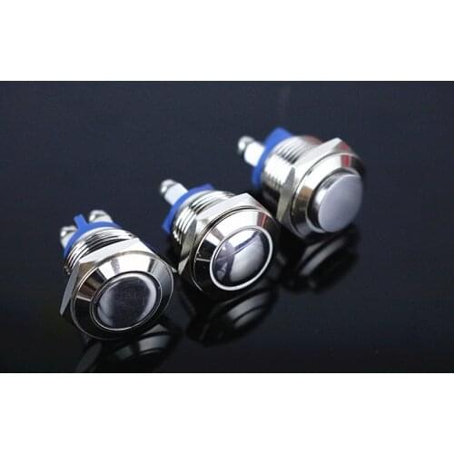Free ship 16mm Starter Switch Boat Horn Momentary Steel Metal Push Button Switches