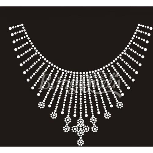 BlingQueen 25PCS/LOT Neckline Rhinestone Hot Fix Transfers
