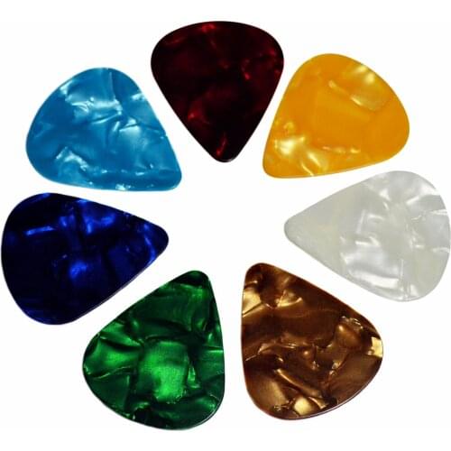 10 pcs Celluloid Guitar Picks with Random Color 0.46mm 0.71mm 0.96mm Plectrums for Guitar Bass