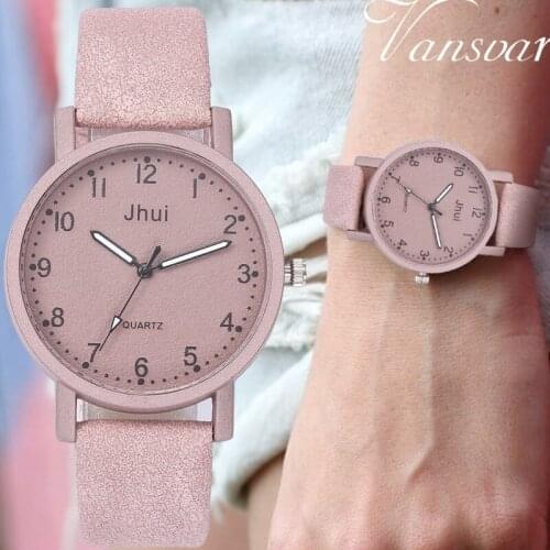 Fashion Women Simple Arabic Numerals Wristwatch Casual Leather Ladies Dress Clock Relogio Feminin Drop Shipping