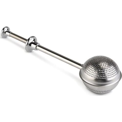 Tea Infuser Stainless Steel Teapot Tea Strainer Ball Shape Push Style Tea Infuser Mesh Filter Reusable Metal Tool LX8169