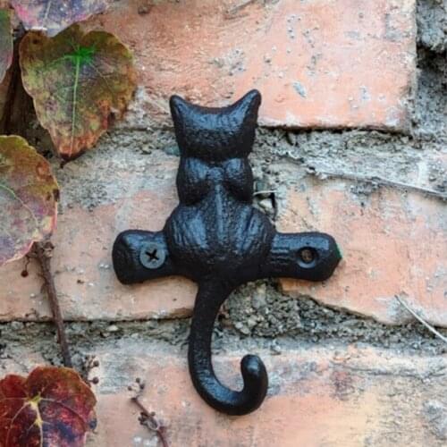 Cast Iron Art Kitten Hook Single Hook Wall Hook Retro Home Groceries Garden Decoration Coat Hook