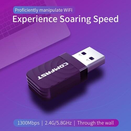 Comfast 1300Mbps USB Wifi Adapter Dual Band 2.4G/5.8G Wifi Network Card Wireless AC wifi Adapter for Windows 7/8/10 Mac OS