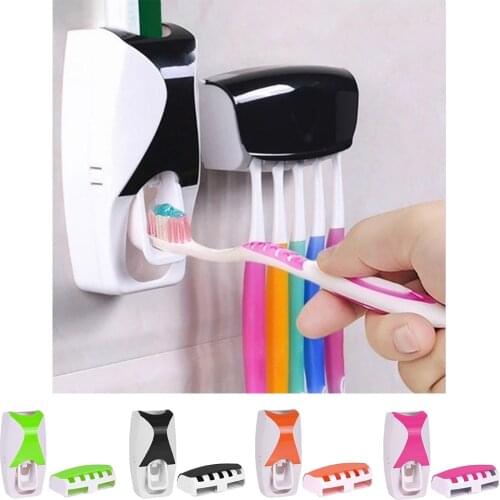 Kids Toothpaste Dispenser Squeezer Toothbrush Holder Set for Bathroom