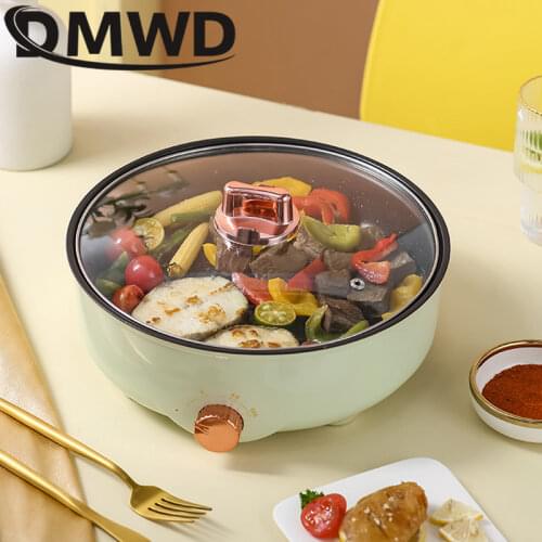 DMWD 1.5L Mini Multifunction Electric Cooking Machine Non-stick Multicooker Skillet Eggs Soup Cooking Pot Hotpot Noodles Cooker