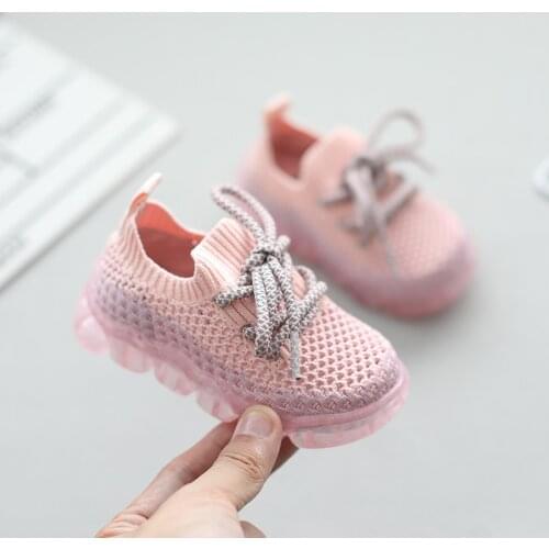 New Spring/Autumn Breathable Knitting Boy Girl Toddler Shoes Infant Sneakers Soft Comfortable Baby Outdoor Walking Sports Shoes