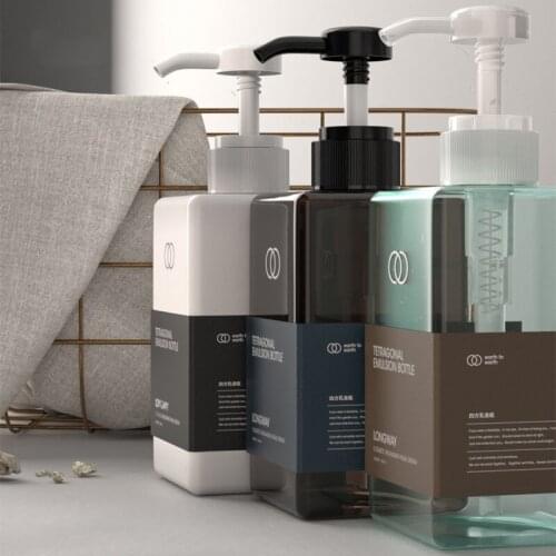 1PC 450ml 6 Colors Refillable Bottles Home Bathroom Shampoo Shower Gel Bottle Random Color Pump Head Liquid Storage Bottle