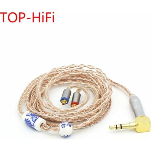 TOP-HiFi 1.2m MMCC Earphone Upgrade Cable for SE215 SE846 SE535 UE900 MMCX Audio Upgrade Silver Plated Cable
