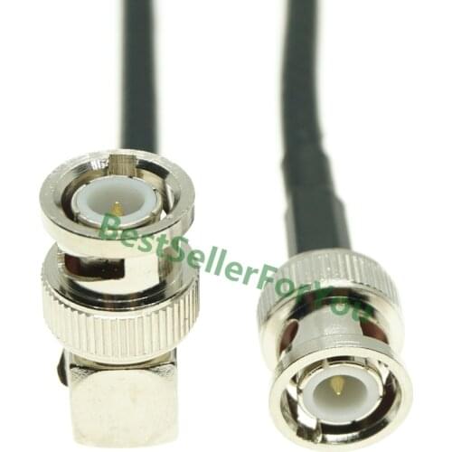 RG58 cable BNC male right angle to BNC male straight lot crimp jumper pigtail