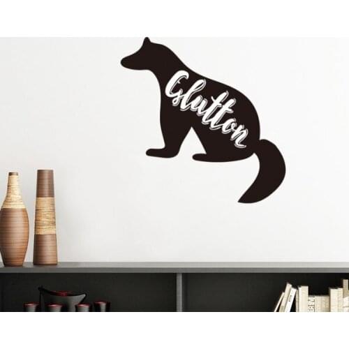 Glutton Black And White Animal Silhouette Removable Wall Sticker Art Decals Mural DIY Wallpaper for Room Decal