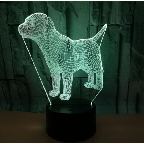 Colorful Creative Dog 3d Lamp Colorful Touch 3d Led Visual Led Lamp Gift Decoration Desktop Night Table Lamps For Living Room