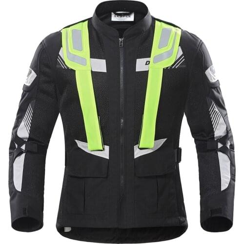 Motorcycle Jacket Men Summer Breathable Mesh Moto Riding Jacket Reflective Motorbike Racing Clothing Jaqueta Motociclista