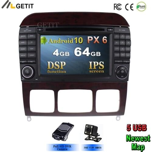 DSP Chip Android 10 Car Stereo multimedia Player GPS for Mercedes Benz S-Class W220 W215 S280 S320 S350 S500 GPS Navigation hea