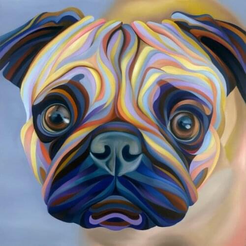 Pug Dog 5D DIY Diamond Painting Cross Stitch Full Square/Round Drill Needlework Painting Resin Craft Diamond Embroidery Painting