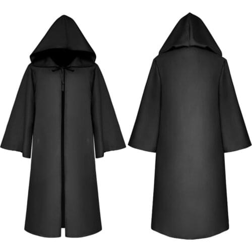Halloween burnoose Decor Cloak hatuchin Coat Vintage Gothic Cape caputium Costume Witch Wicca Vampire adults Costume Dress