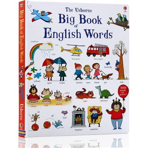 New The Usborne Big Book of English Words learning famous picture borad book for kids boys girls gifts Books early education