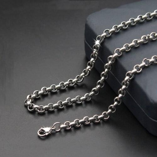 Fashion new titanium steel necklace bead chain stainless steel necklace female models popular sweater chain jewelry hot sale