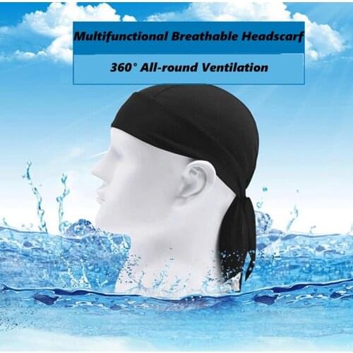 Cooling Helmet Liner - Do Rag/Dew Rag Cap Beanie for Men - Pirate Hat Bandana & Motorcycle Head Wrap
