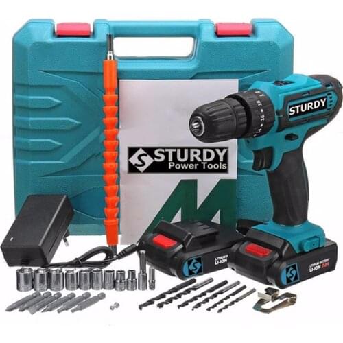Sturdy Power Tools 42 Volt 5.0 Amps EXPRESS SERIAL Dual Cordless 27 Piece End Set Rechargeable Screwdriver Drill cordless hammer drill 18V