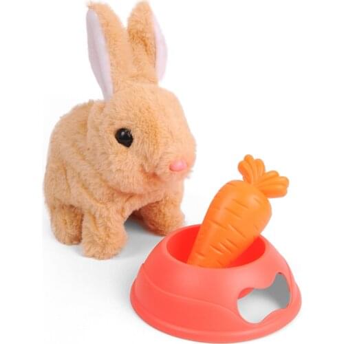 Robot Rabbit Electronic Rabbit Toys Plush Soft Pet Cute Animal Toy Walk Arch Nose Shake Ears Toys For Children Birthday Gifts