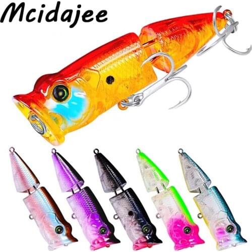 1PC Fishing Lures Balancer 8cm/11.5g 2 Section Popper 3D Eyes Crankbaits Plastic Streamline Body Hard Fishing Baits Tackle