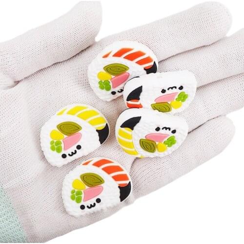 Chenkai 50pcs Silicone Sushi Beads DIY Baby Cartoon Teether Shower Necklace Chewing Pacifier Dummy Sensory Toy Accessories