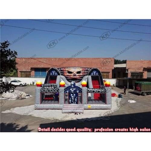 Halloween theme Inflatable bouncer slide ghost bouncy castle combo