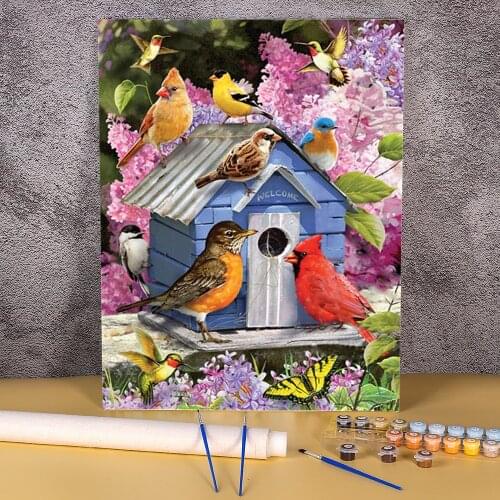 Bird Animal DIY Painting By Numbers Kit Acrylic Paints 40*50 Canvas Painting Decorative Paintings For Children Art