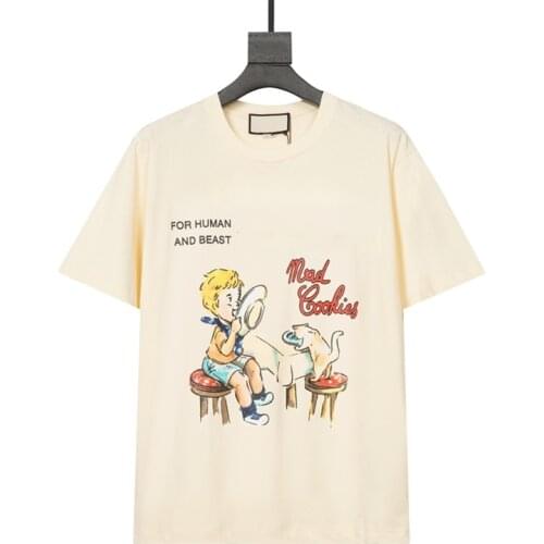 Plumn Womens Tops Beige and Black "Mad Cookies" Printed T-shirt Unisex Tops & Tees
