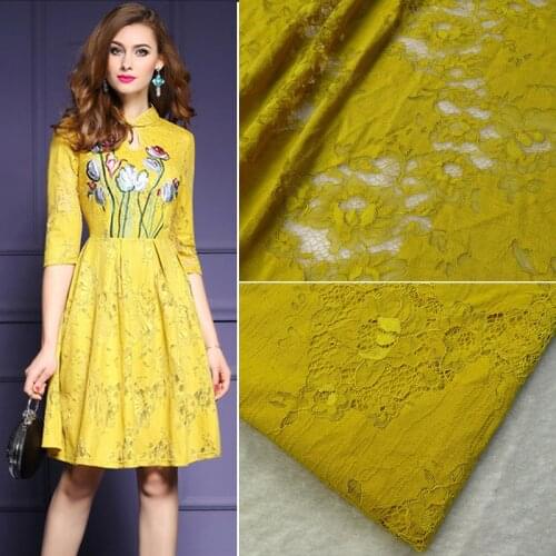 Elegant Women Dress clothing strand lace fabric Soft knitted fabrics Dress width 150cm Water Soluble Embroidery Lace Fabric