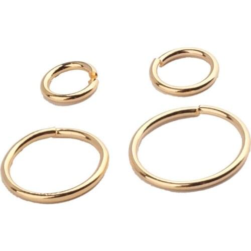 10pcs Jewelry Findings Copper Plated Genuine Gold Color Retaining Single Connection Open Ring Diy Jewelry Accessories Making