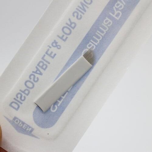 100 Pcs 0.2mm 21 Pin Needles Eyebrow Tattoo Manual Blade Permanent Makeup Microblading Needle For 3D Eyebrow Tattoo