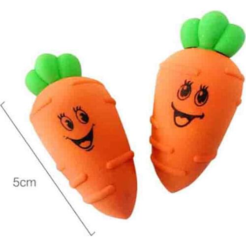 2pcs/set Cartoon Carrot Eraser Creative Detachable Rubber Erasers For Kids Pencil Eraser Student Writing Drawing Stationery Gift