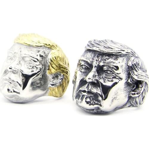 2020 Fashion USA President Trump Ring Most Recent Stainless Steel Jewelry Two Color American President Mens Cool Biker Ring