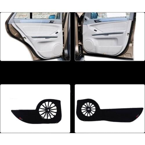 4pcs Fabric Door Protection Mats Anti-kick Decorative Pads For Benz M Series 2007-2010