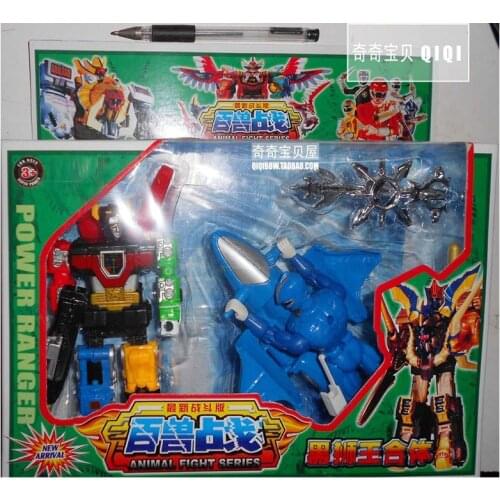 5 In 1 BANDAI Super Sentai Rangers Action Figures Toy Model Voltron Jungle Force Figures Robot Dolls Collection Boys Toy Gift