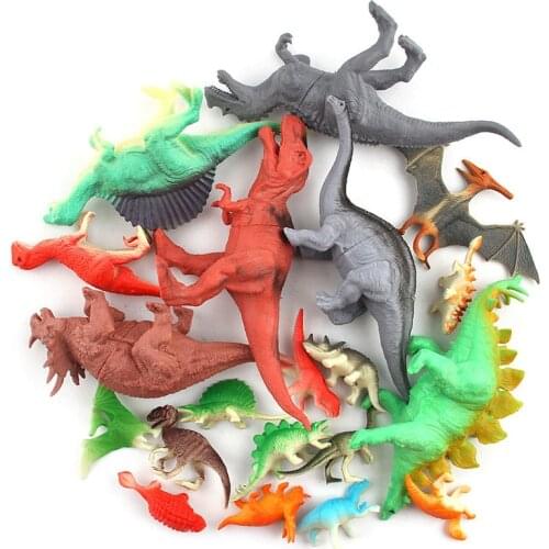 8Pcs DIY Big Dinosaurs Figures Simulation Animal World Model Set Soft Plastic Colorful Creative Decoration Toys For Children Kid