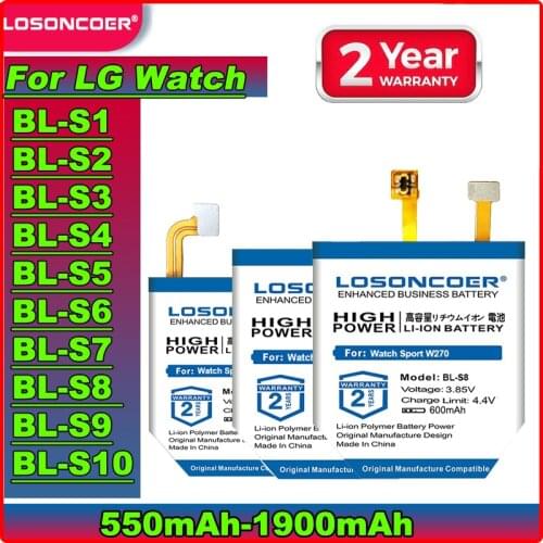 LOSONCOER 750mAh BL-S6 Battery For LG Watch Urbane 2nd Edition LTE W200 Batteries Free tools