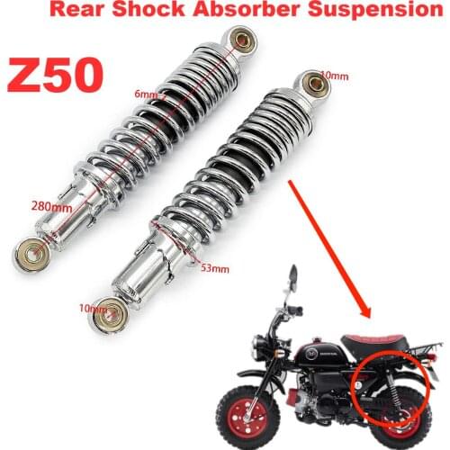 1 Pair Universal Silver 280mm Rear Shock Absorber Suspension for Motorcycle Monkey Bike Z50 DAX JC70 Motorbike Scooter