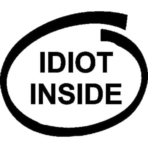 15.5cm*13cm Idiot Inside Car Styling Rear Bumper Car Sticker Decal Vinyl Personality C5-1996