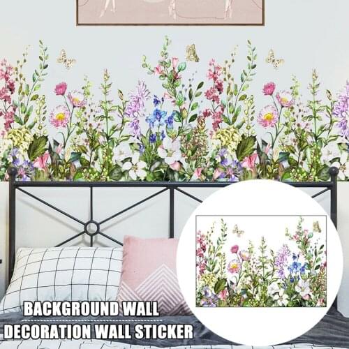 Flower Grass Wall Sticker Home Background Stickers Beautiful Windows Sticker Living Room Bedroom Decoration DIY Craft Art